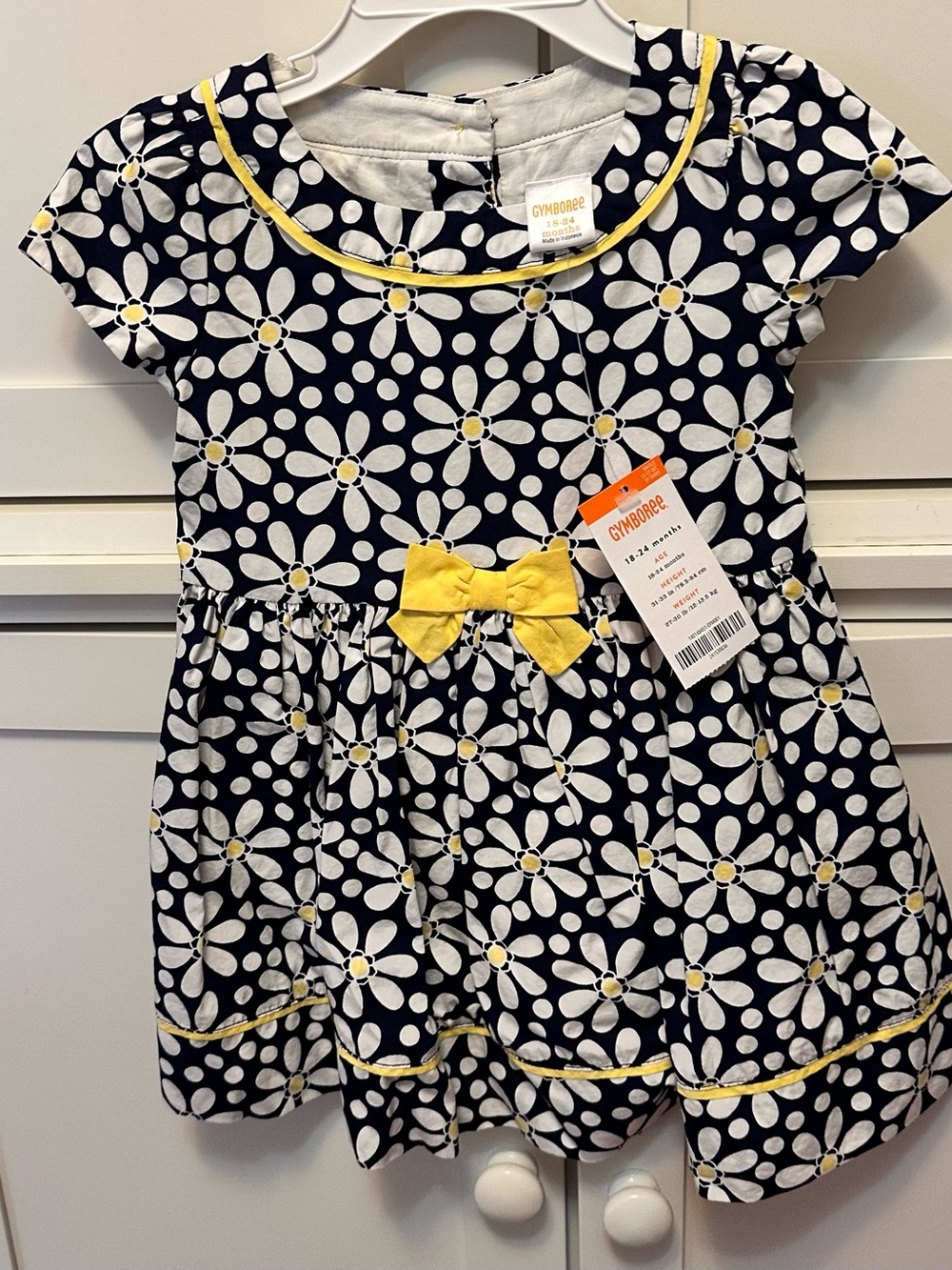 Gymboree Navy and Yellow Daisy Print Girls Dress
